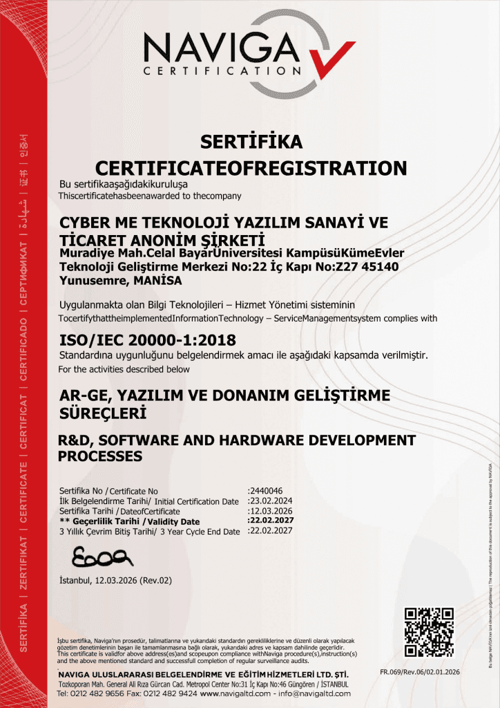 ISO 20000-1 IT Service Management certificate