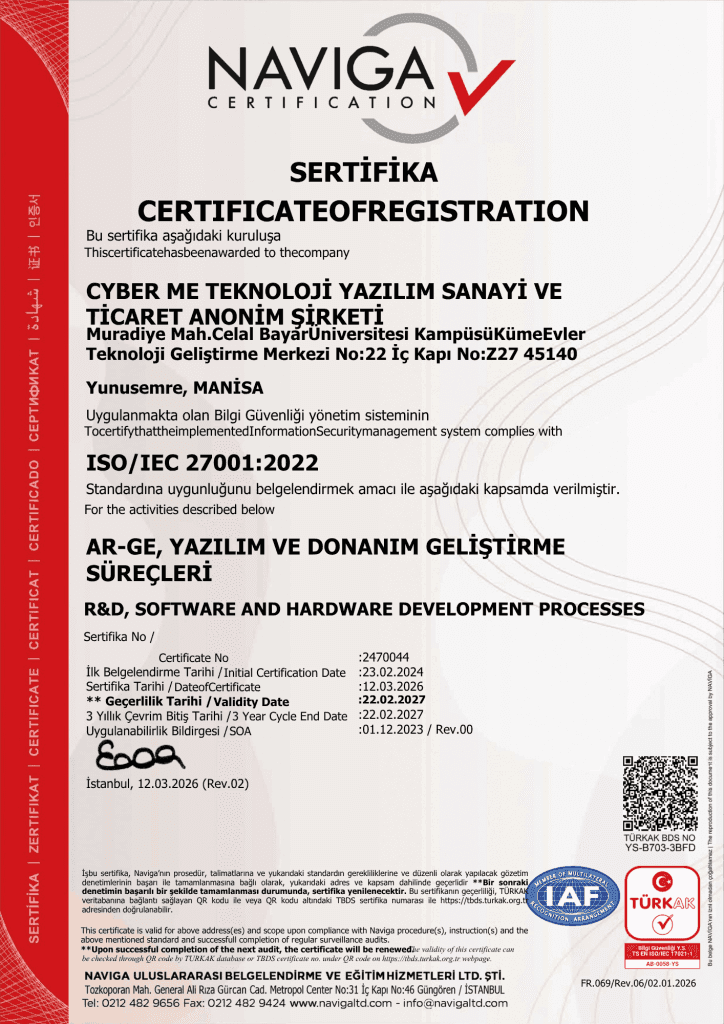 ISO 27001 Information Security Management certificate
